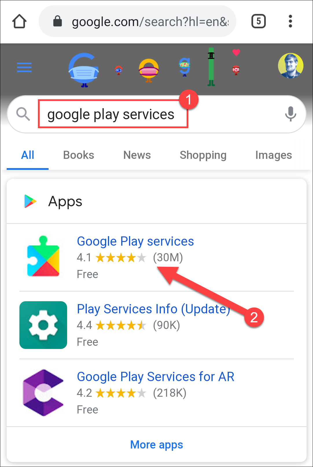 pesquisa de serviços google play