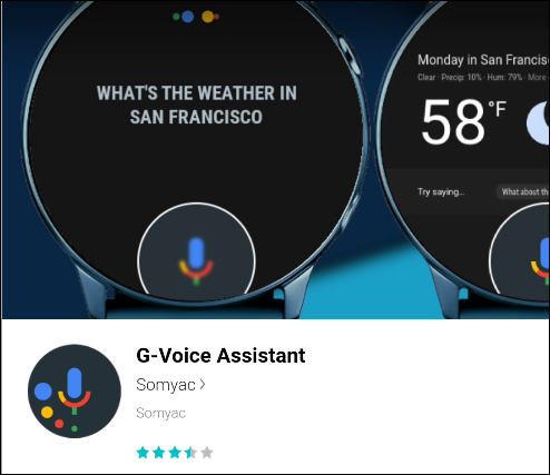 O G-Voice Assistant na Galaxy Store.