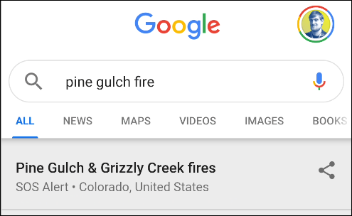 pesquisa Google Wildfire