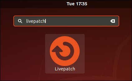 O ícone Livepatch