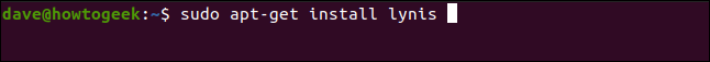 sudo apt-get install lynis em uma janela de terminal.