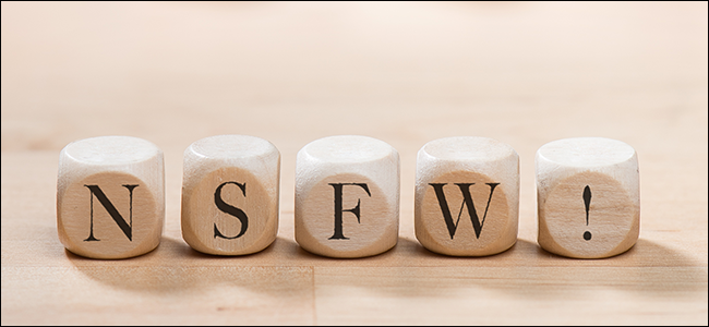 NSFW soletrado com letras rabiscadas
