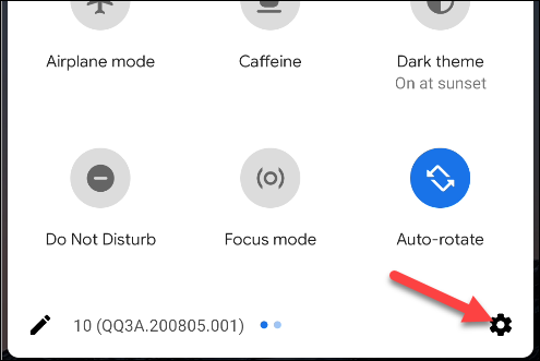 Toque no ícone de engrenagem para abrir "Configurações".