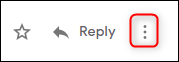 Os três pontos no canto superior direito de um e-mail do Gmail.