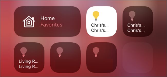 HomeKit controles de casa inteligentes no iPhone Control Center.