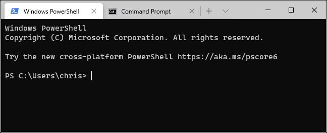 Guias PowerShell e Prompt de Comando no Terminal do Windows.