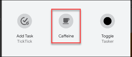 botão de cafeína para android