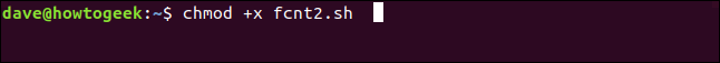 "chmod + x fcnt2.sh" em uma janela de terminal.