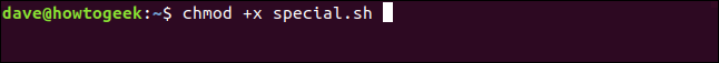 "chmod + x special.sh" em uma janela de terminal.