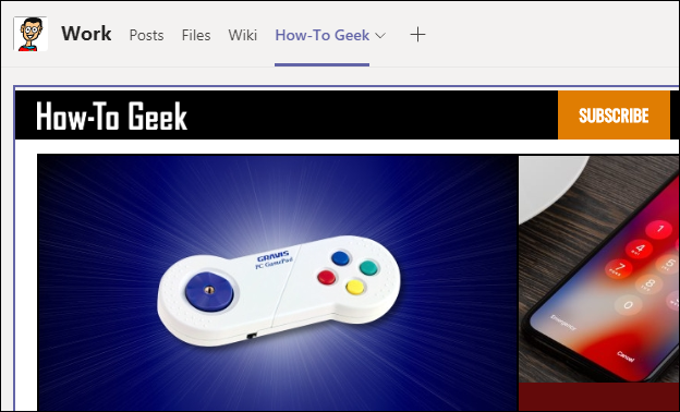 O aplicativo "Website" mostrando o website How-To Geek.