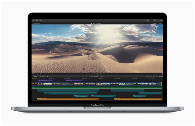 Vídeo de edição de 13 polegadas no MacBook Pro