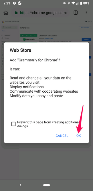 Instalando uma extensão do Chrome no navegador Kiwi