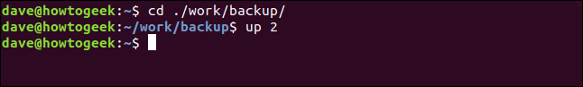 cd ./work/backup/ em uma janela de terminal