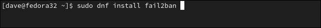 sudo dnf instale o fail2ban em uma janela de terminal.