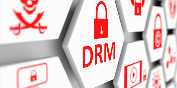 hexágonos com ícones relacionados ao DRM