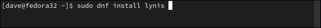 sudo dnf instale o lynis em uma janela de terminal.
