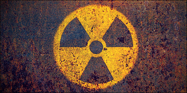 símbolo de radiação ionizada perigosa