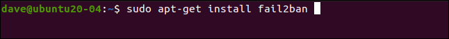 sudo apt-get install fail2ban em uma janela de terminal.