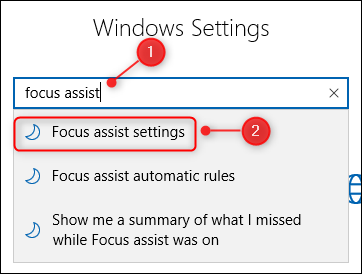 A caixa de pesquisa Configurações do Windows.