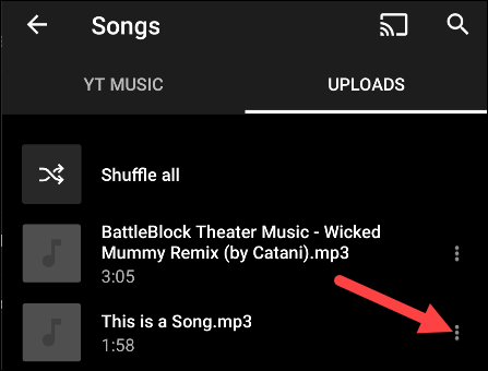 youtube music song menu