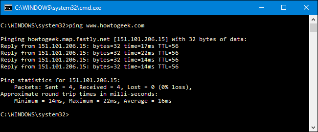 command prompt commands for internet