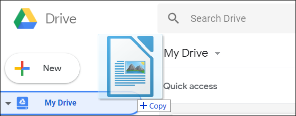 Arraste e solte um arquivo de seu computador para fazer upload para o Google Drive