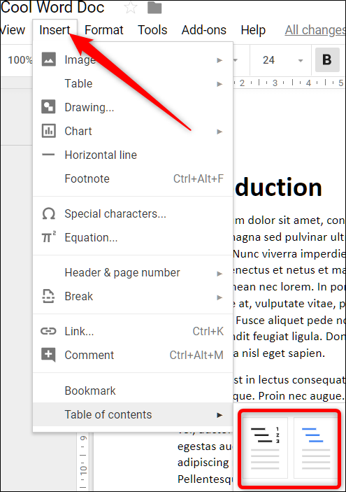 how to have a clickable table of contents in word