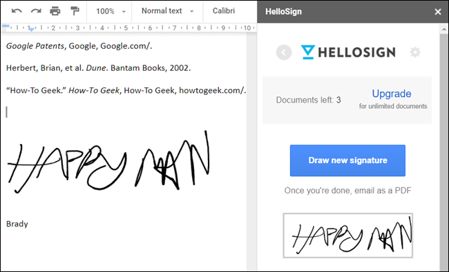 Add-on HelloSign