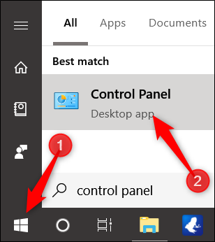 clique em Iniciar, digite painel de controle, clique no resultado