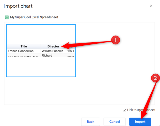 Selecione um gráfico para inserir