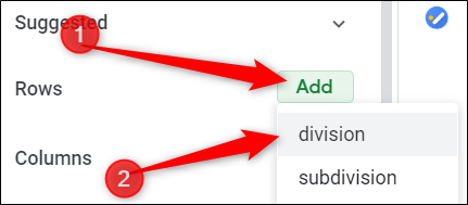 Clique em "Adicionar" e escolha quais linhas deseja adicionar à sua tabela.