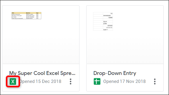 Um arquivo Excel é distinguido pelo ícone verde com um X nele
