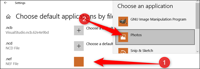 Altere o aplicativo padrão para seus arquivos RAW usados ​​com mais freqüência
