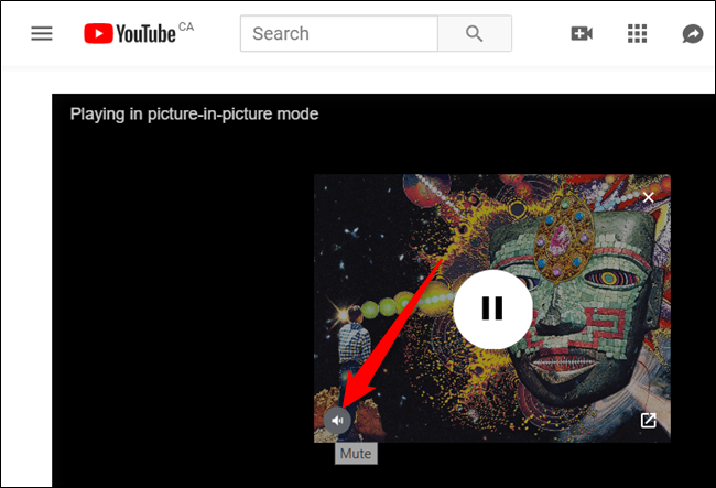 Passe o cursor do mouse sobre o vídeo e clique no ícone do alto-falante para silenciar o vídeo