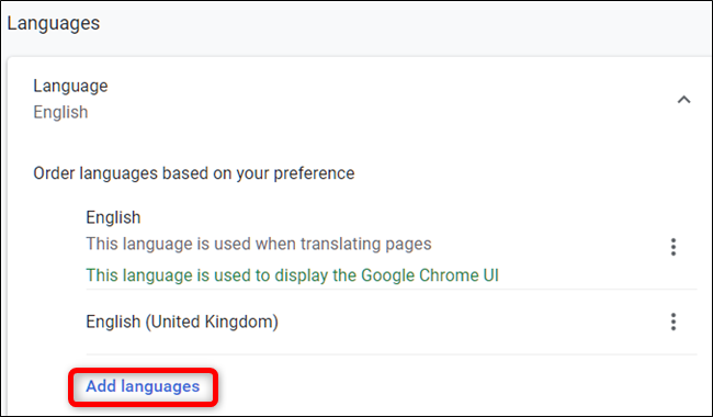 Não encontra seu idioma?  Clique em “Adicionar idioma”.