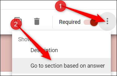 Clique nos três pontos e, em seguida, clique em "Ir para a seção com base na resposta".