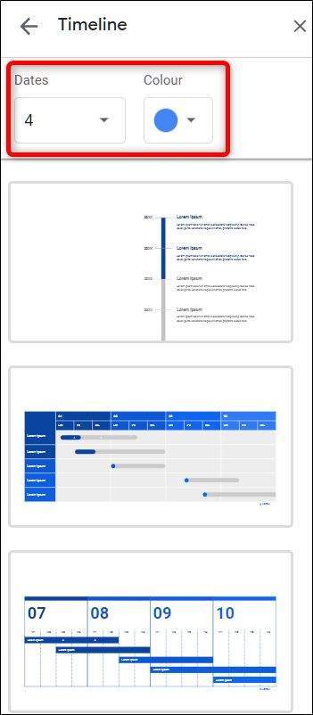 Personalização de um modelo de diagrama no Apresentações Google.