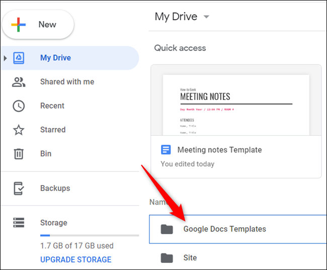 Vá para o Google Drive e abra a pasta que você acabou de criar.