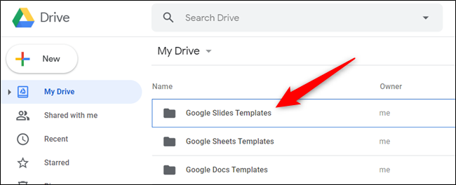 Vá para o Google Drive e clique duas vezes na pasta de modelos que você acabou de criar.