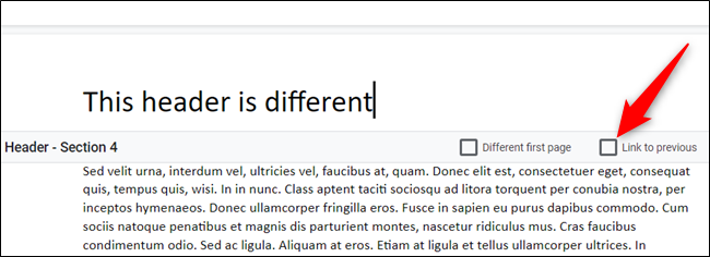 Desmarque a opção "Link para o anterior".