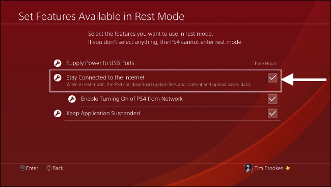 Permitir acesso à Internet PS4 no modo de repouso