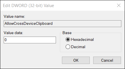 Certifique-se de que os dados do valor sejam "0" antes de clicar em "Ok".