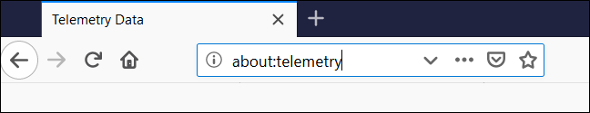 To access the hidden page, type "about:telemetry" into the address bar and hit the Enter key.