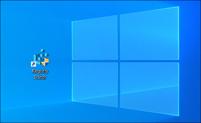 Um ícone de atalho do Editor do Registro na área de trabalho do Windows.
