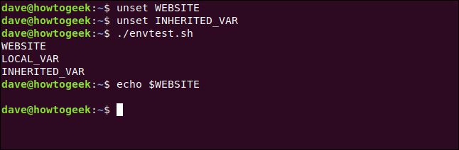 Desconfigurando uma variável de ambiente no Bash no Linux.