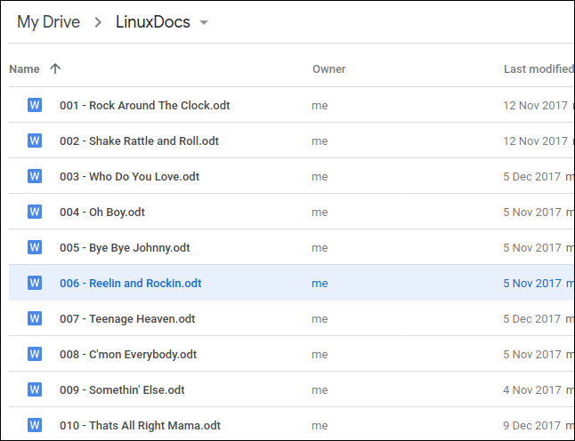 Arquivos em "LinuxDocs" no Google Drive