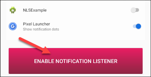 Toque em "Enable Notification Listener" em "Awesome Navigator".