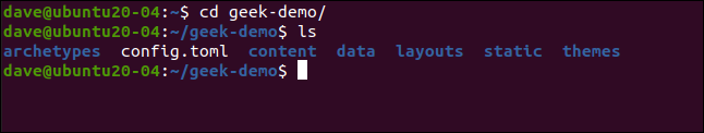 cd geek-demo / em uma janela de terminal.