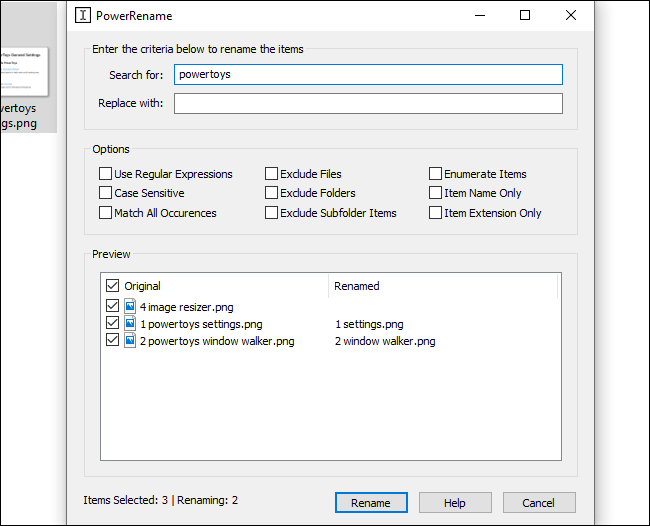 Arquivo de renomeação em lote com PowerRename PowerToy da Microsoft