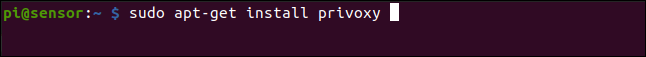 sudo apt-get install privoxy em uma janela de terminal.